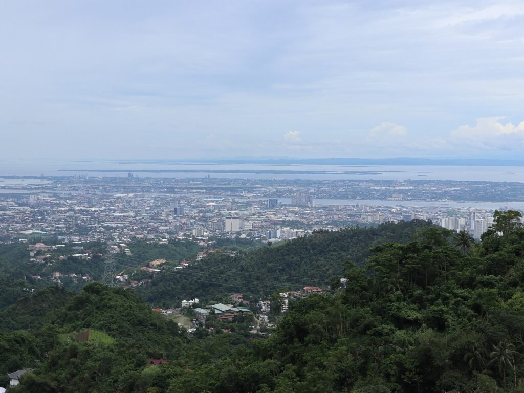 A wide view over Mandaue, Mactan and Talamban from the heights above Cebu City