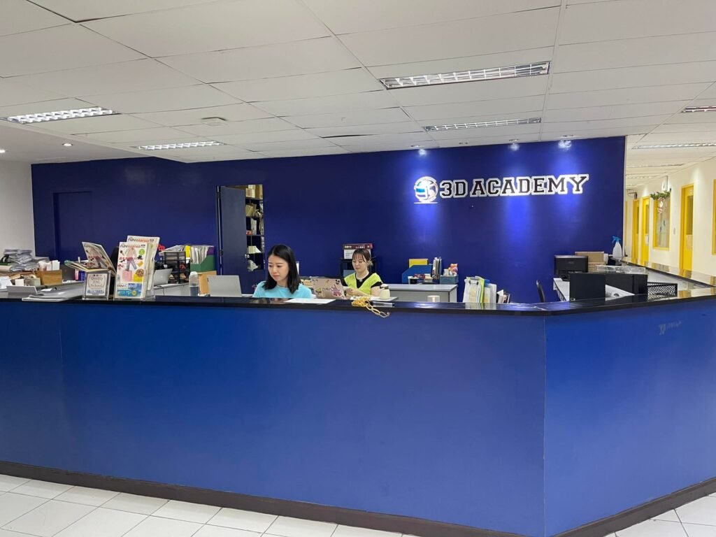The reception area at the academy